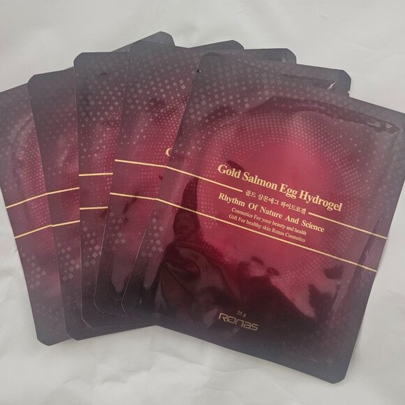 Ronas Gold Salmon Egg Hydrogel Mask Pack of 5 - Picture 3 of 4